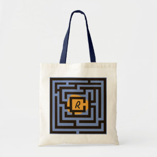 Färgfull Maze med Anpassningsbar Monogram Orange Tygkasse
