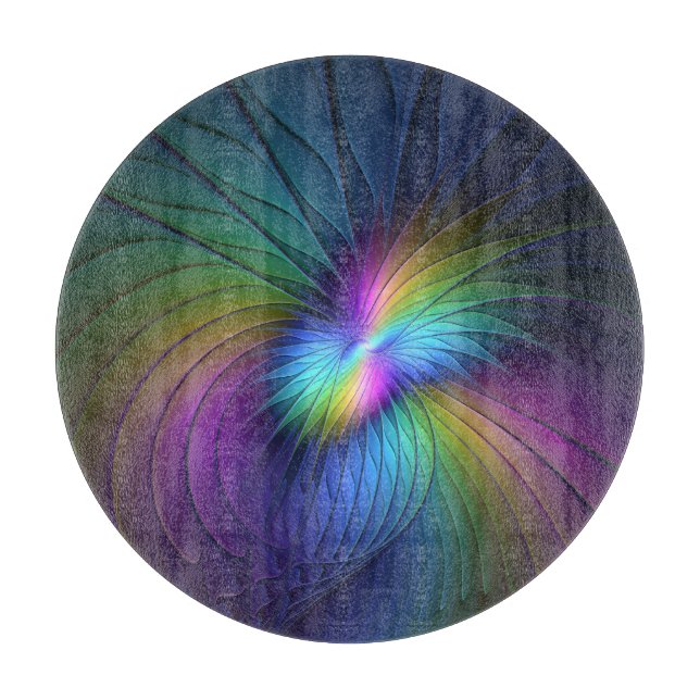 Färgfull med blå modern Abstrakt fjällkonst (Framsidan)