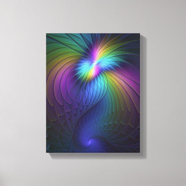 Färgfull med blå modern Abstrakt fjällkonst Canvastryck (Framsida)