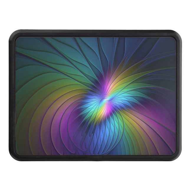 Färgfull med blå modern Abstrakt fjällkonst Dragkroksskydd (Framsidan)