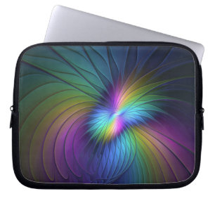 Färgfull med blå modern Abstrakt fjällkonst Laptop Fodral