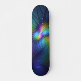 Färgfull med blå modern Abstrakt fjällkonst Mini Skateboard Bräda 18,5 Cm