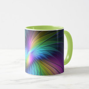Färgfull med blå modern Abstrakt fjällkonst Mugg