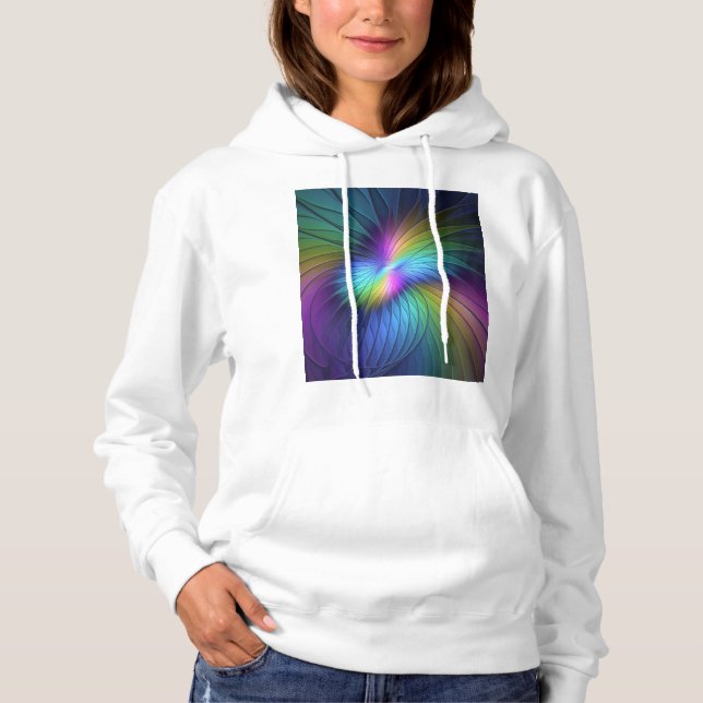 Färgfull med blå modern Abstrakt fjällkonst T Shirt (Framsida)
