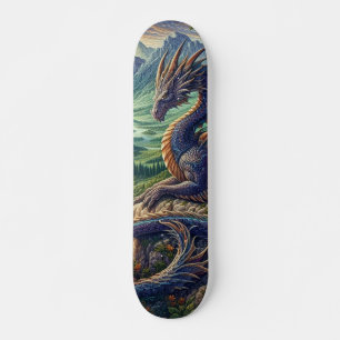 Färgfull, medeltida drakslott mini skateboard bräda 18,5 cm