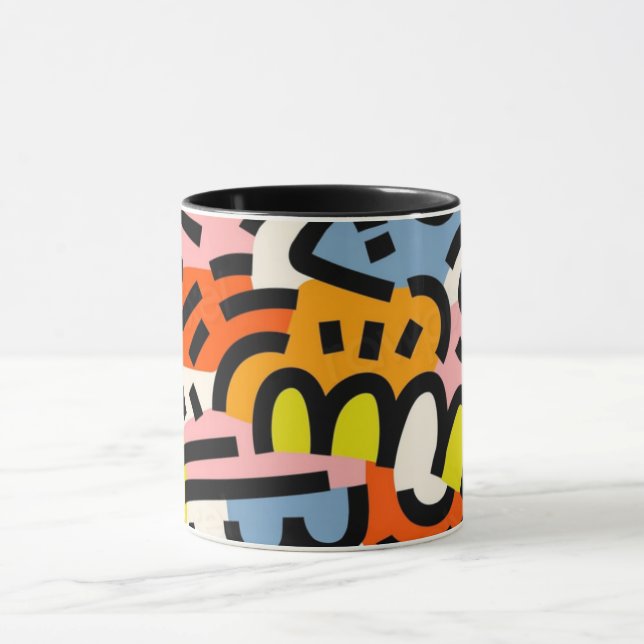 Färgfull Memphis sömlös mönster VII Mugg (Center)