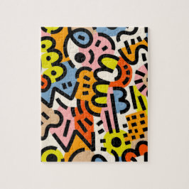 Färgfull Memphis sömlös mönster VII Pussel