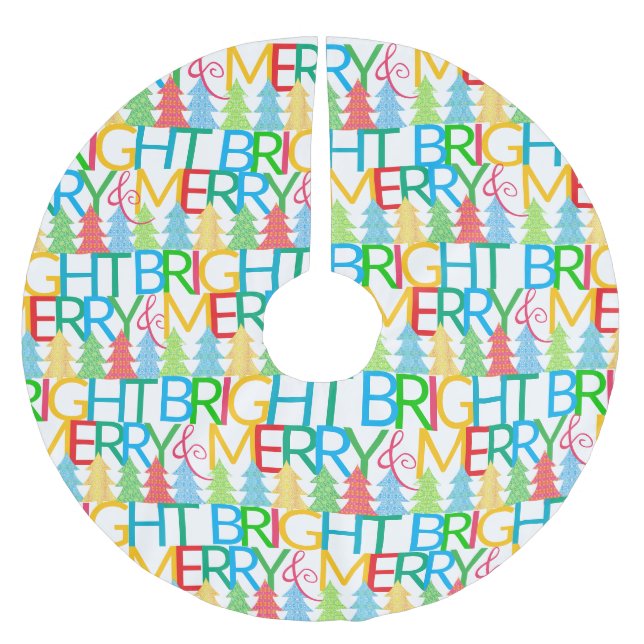 Färgfull merry & Bright Julgran Skirt Julgransmatta Borstad Polyester (Framsidan)