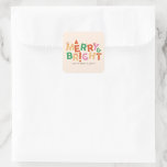 Färgfull merry och Bright-familj Fyrkantigt Klistermärke<br><div class="desc">Färgfull merry och Bright-familj</div>