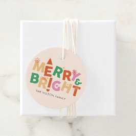 Färgfull merry och Bright-familj Gåvor Etiketter