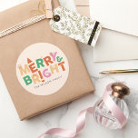 Färgfull merry och Bright-familj Runt Klistermärke<br><div class="desc">Färgfull merry och Bright-familj</div>
