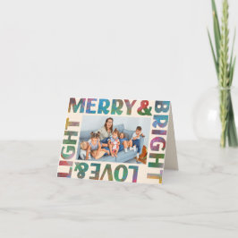 Färgfull Merry och Bright Kärlek och Light Helgdag Anteckningskort