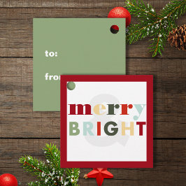 Färgfull merry och ljus kvadratgift gåvor etiketter