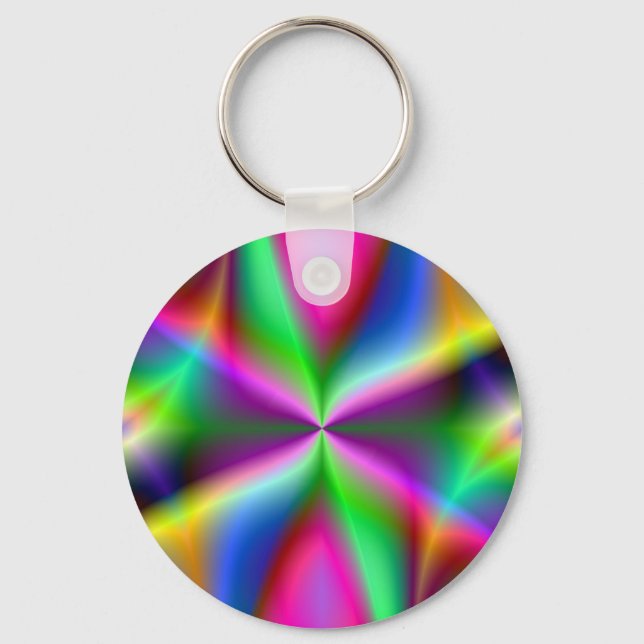 Färgfull metallisk factal Luster Nyckelring (Framsida)