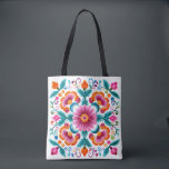 Färgfull mexikansk Blommigt Fiesta Tote Bag Tygkasse<br><div class="desc">Färgfull mexikansk Blommigt Fiesta Tote Bag</div>