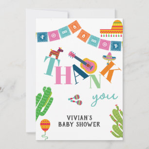 Färgfull mexikansk fästa-babystövel tack kort