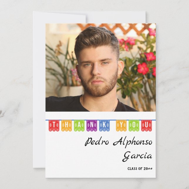 Färgfull mexikansk fiesta 2024-Studentfest Tack Kort (Framsida)