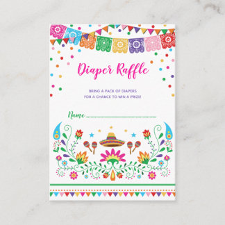 Färgfull mexikansk fiesta Diaper Raffle Baby Showe Tilläggskort