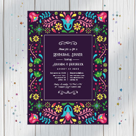 Färgfull mexikansk fiesta Rehearsal Middag Inbjudningar