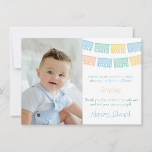 Färgfull mexikansk födelsedag Fiesta Papel Picado Tack Kort