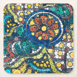 Färgfull mexikansk pottery Photo Art Southwest Underlägg Papper Kvadrat