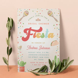Färgfull mexikansk Retro Groovy Möhippa Fiesta Inbjudningar