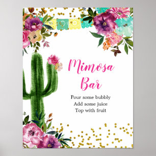 Färgfull mexikansk tako om Kärlek Mimosa Pub-tecke Poster