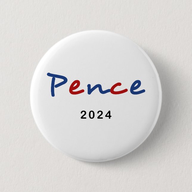 Färgfull Mike Pence 2024-skripttext Knapp (Framsida)