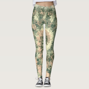 Färgfull militärkamouflage leggings