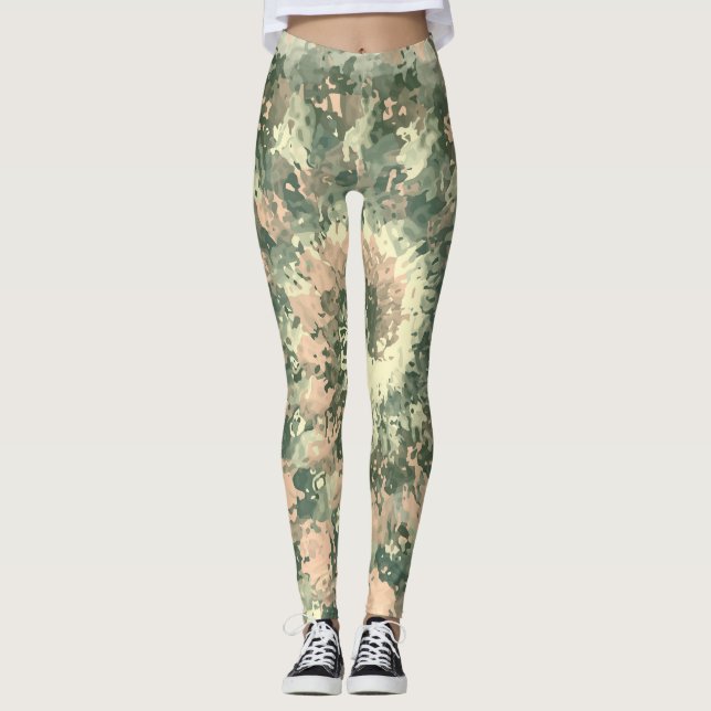 Färgfull militärkamouflage leggings (Framsida)