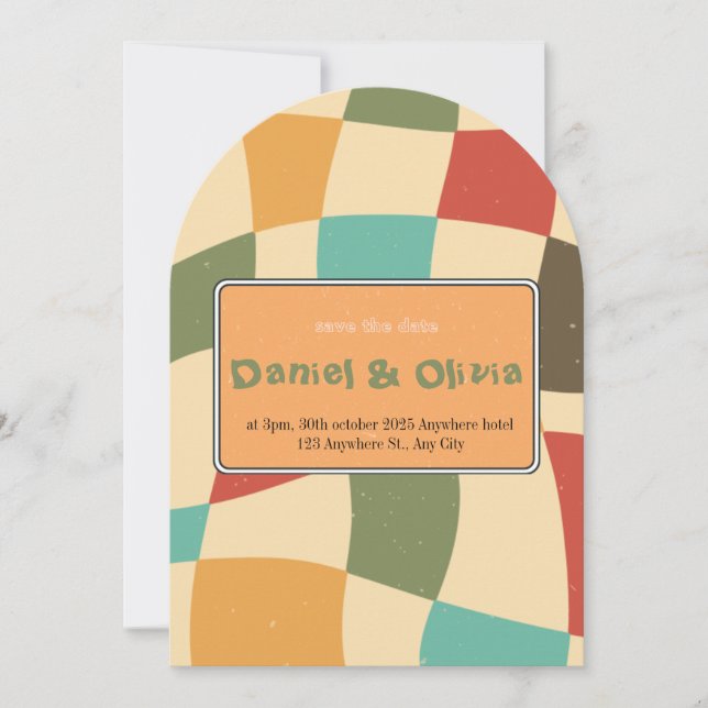 Färgfull minimalistisk Bröllop Inbjudningar (Framsida)