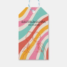 Färgfull minimalistisk Bröllop Presentetikett