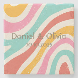 Färgfull minimalistisk Bröllop Stenunderlägg