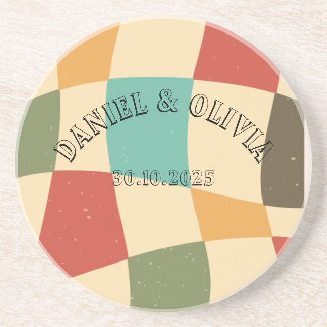 Färgfull minimalistisk Bröllop Underlägg (Framsidan)