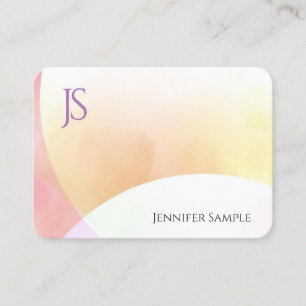 Färgfull, minimalistisk monogram, modern Elegant Visitkort