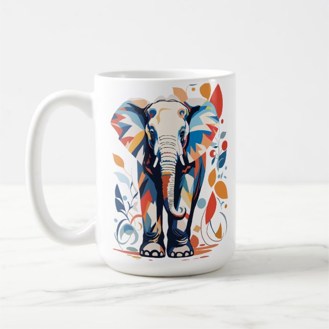 Färgfull misser Inspired Elephant Design Kaffemugg (Vänster)