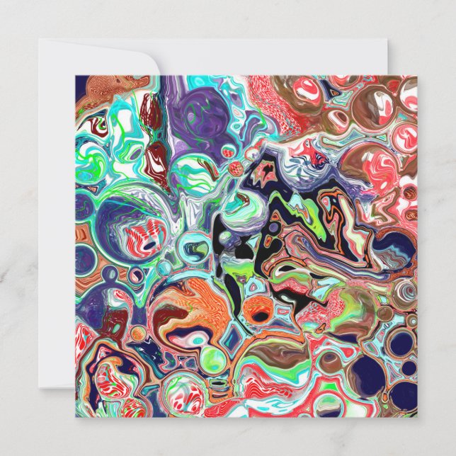 Färgfull modern Abstrakt Fluid Art Blank (Framsida)