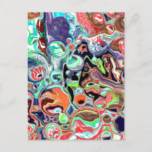 Färgfull modern Abstrakt Fluid Art Vykort
