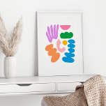 Färgfull modern Abstrakt Geometric Shapes Art Poster<br><div class="desc">Den här roligten av teckningar har färgstarka,  moderna abstrakter i en ljus och nyfiken färg-palett med lila,  rosa,  grönt,  blått,  rosa,  gult och orange.</div>