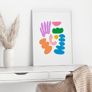 Färgfull modern Abstrakt Geometric Shapes Art Poster