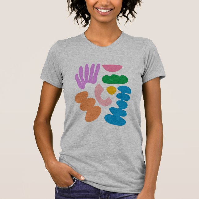 Färgfull modern Abstrakt Geometric Shapes Art T Shirt (Framsida)