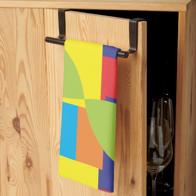 Färgfull modern Abstrakt Geometrisk ruta Mönster Kökshandduk (Thirds Fold)