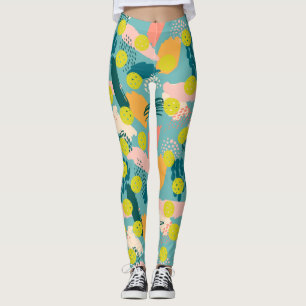 Färgfull Modern Abstrakt Mönster Crazy Pickleball Leggings