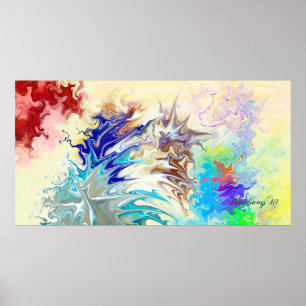 Färgfull modern Abstrakt Original Art Poster