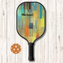 Färgfull Modern Art Monogram Pickleball Paddle