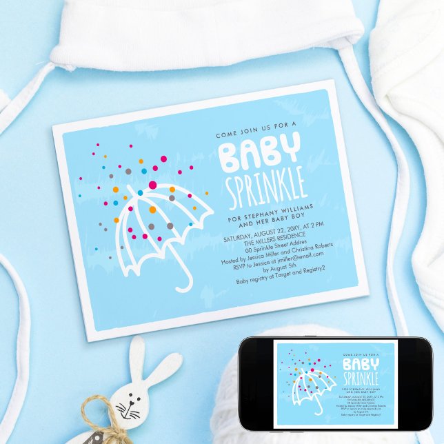 Färgfull Modern Baby Sprinkle-inbjudan Inbjudningar (Skapare uppladdad)