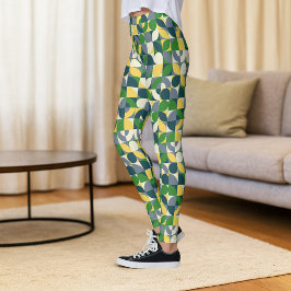 Färgfull modern Bauhaus Abstrakt Geometric Mönster Leggings