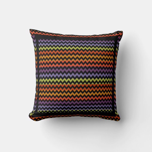 Färgfull Modern Chevron Zigzag Kudde (Framsida)