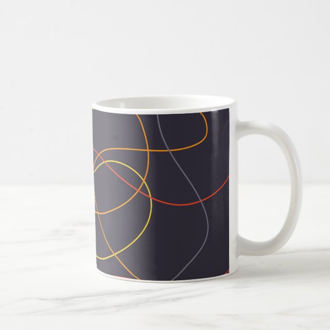 Färgfull, modern, enkel, trendig,rövligt linjer kaffemugg (Höger)