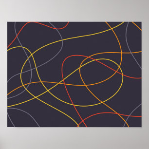 Färgfull, modern, enkel, trendig,rövligt linjer poster